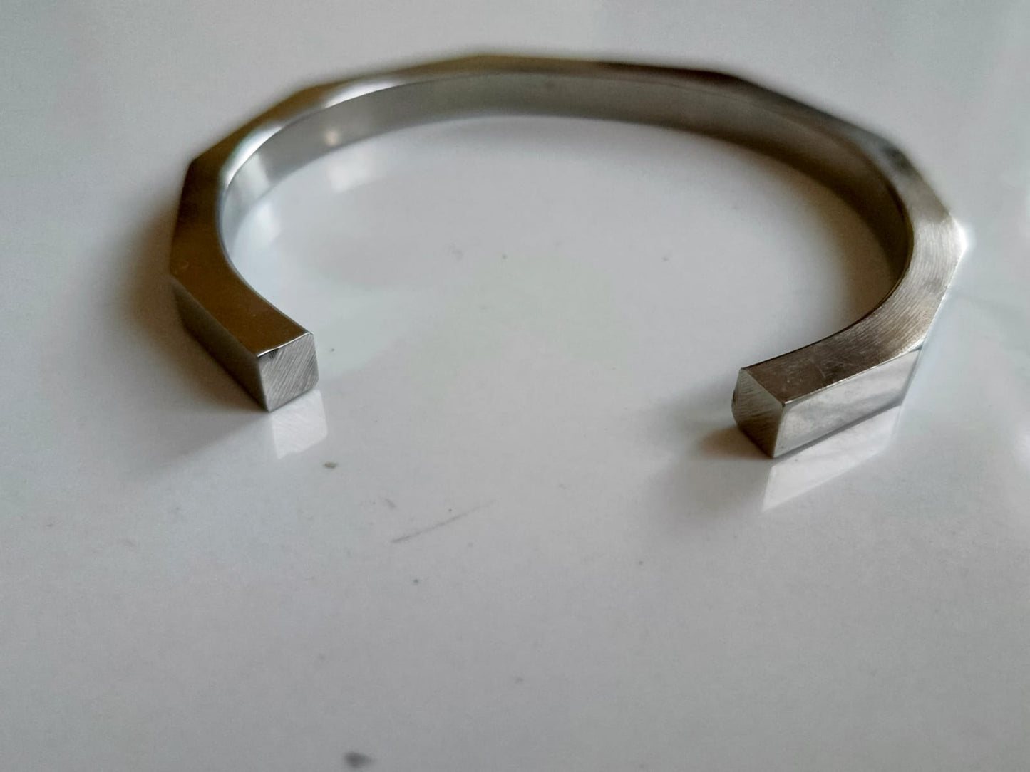 Silver Stainless Steel Straight Bangle - Orna Store