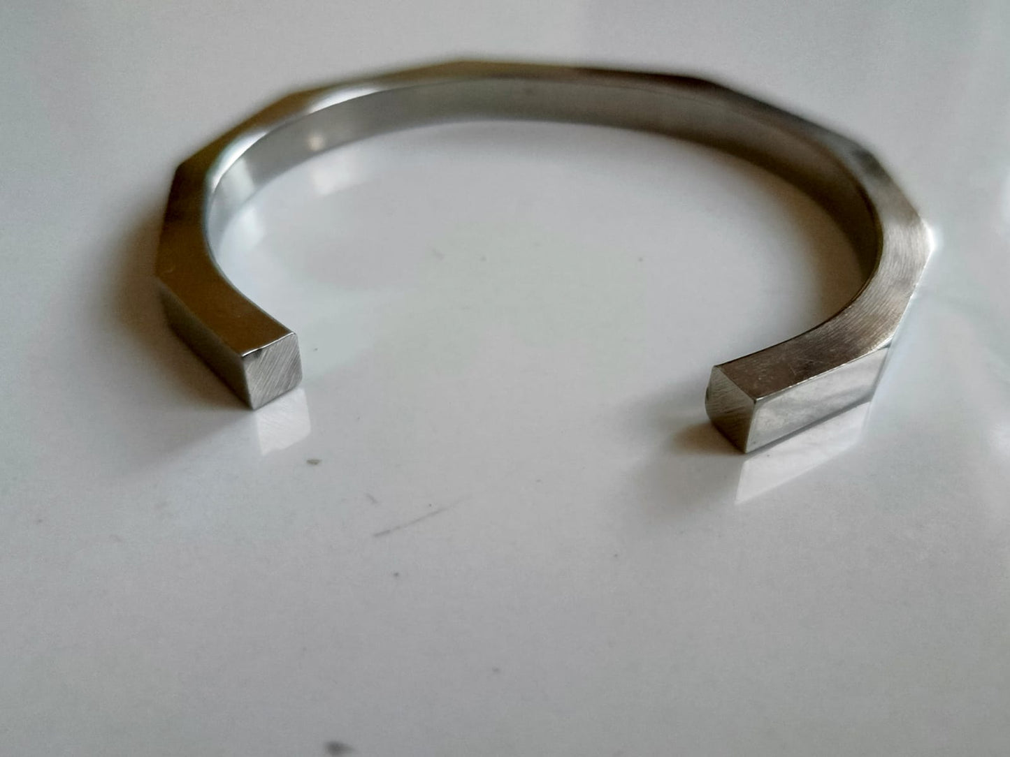 Silver Stainless Steel Straight Bangle - Orna Store