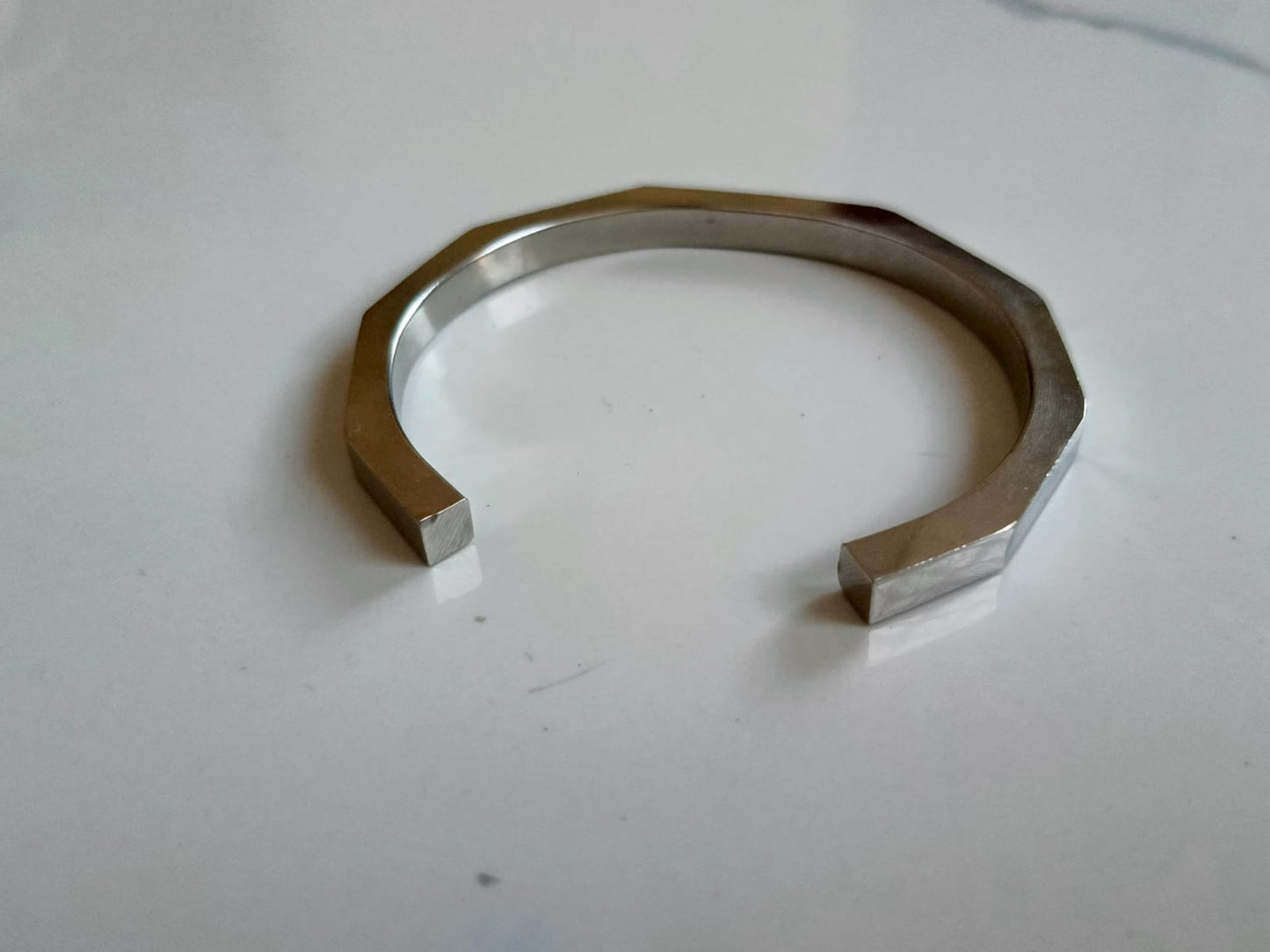 Silver Stainless Steel Straight Bangle - Orna Store