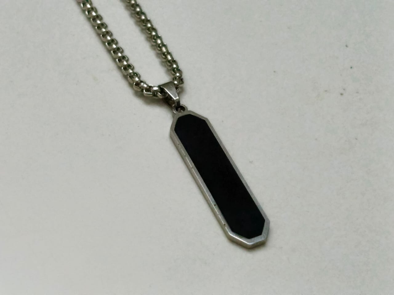 Black Bar pendant with Stainless Steel Chain - Orna Store