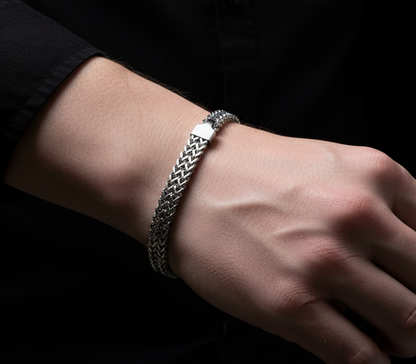 Silver bracelet Straight Boxy style - Orna Store