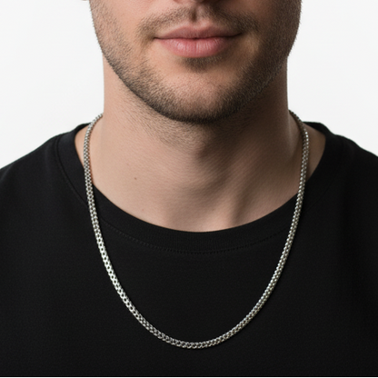 Silver Stainless Steel Chain Cubic Style - Orna Store