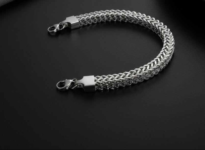 Silver bracelet Straight Boxy style - Orna Store