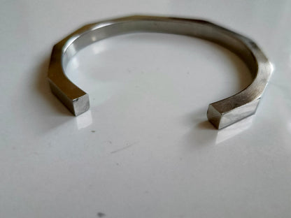 Silver Stainless Steel Straight Bangle - Orna Store