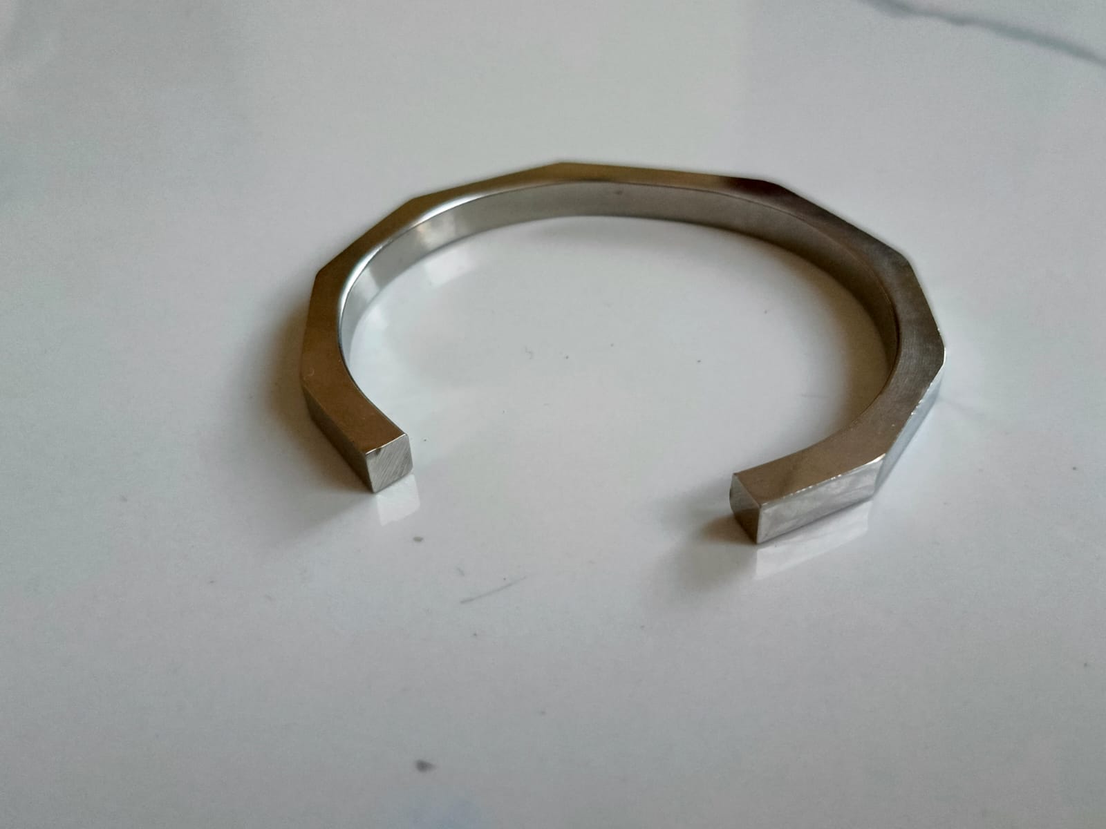 Silver Stainless Steel Straight Bangle - Orna Store