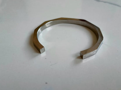 Silver Stainless Steel Straight Bangle - Orna Store