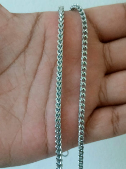 Silver Stainless Steel Chain Cubic Style - Orna Store