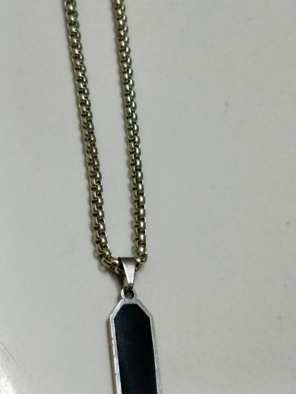 Black Bar pendant with Stainless Steel Chain - Orna Store