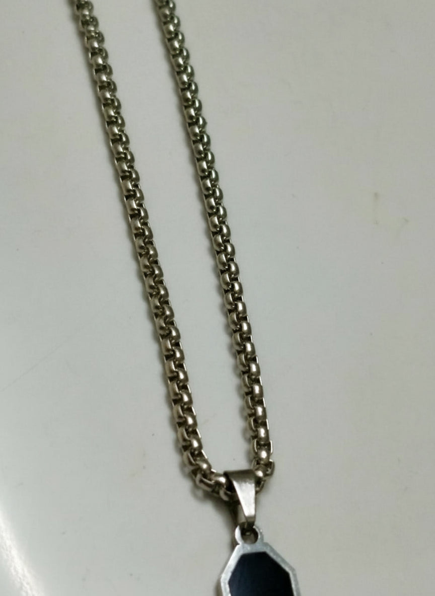 Black Bar pendant with Stainless Steel Chain - Orna Store