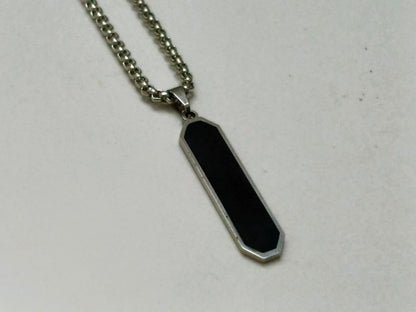 Black Bar pendant with Stainless Steel Chain - Orna Store