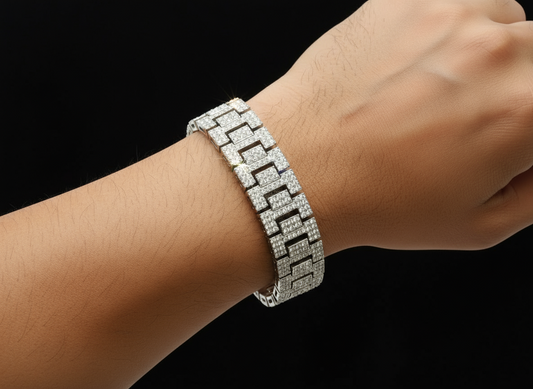 Silver Stainless Steel bracelet Boxy style - Orna Store