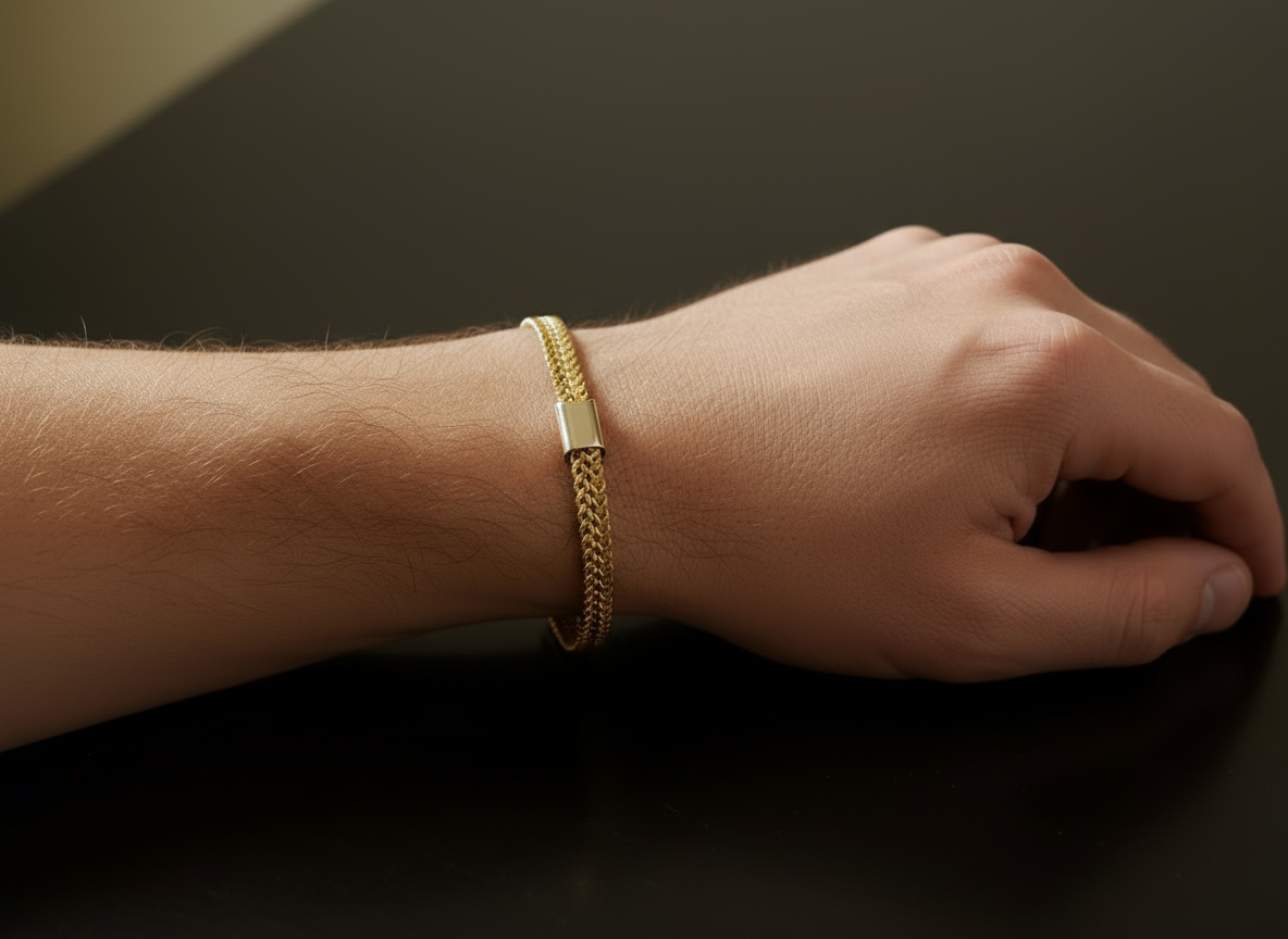 Light Golden Stainless Steel Bracelet Unisex - Orna Store