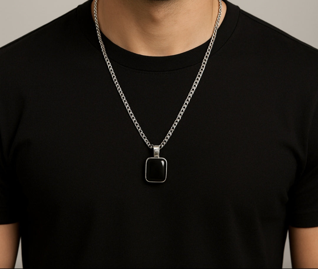 Men's stainless steel bar pendant - Orna Store
