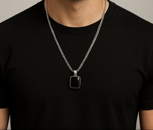 Men's stainless steel bar pendant - Orna Store